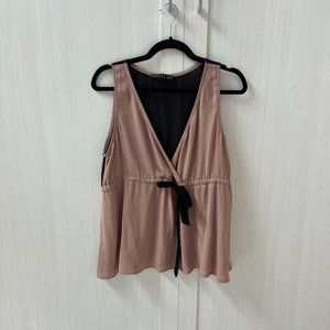 Sheer Tie Front Sleeveless Top